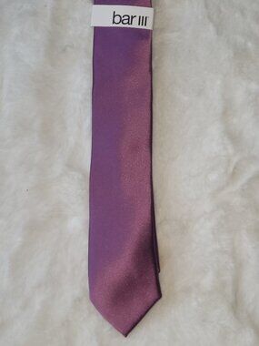 Bar III Mens Logan Solid Skinny Tie Purple OS